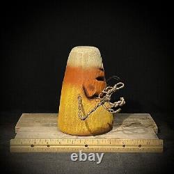 Wood Carving Folk Art Whimsical Candy Corn Halloween Decor