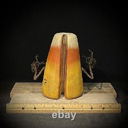 Wood Carving Folk Art Whimsical Candy Corn Halloween Decor