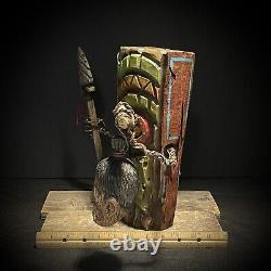 Wood Carving Rotting Tiki God Folk Art Wood Art