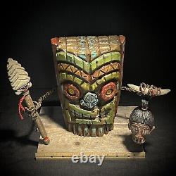 Wood Carving Rotting Tiki God Folk Art Wood Art