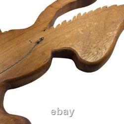Wood Eagle Wall Plaque Unisex Large Brown Excellent Patriotic Folk Art