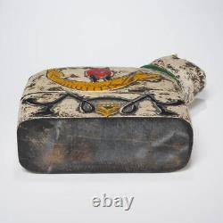 Wood Folk Art Style Decorative Carved Painted Cat Shape Box 10l Vintage