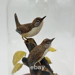 Wood House Wren Bird Signed By Artist William B # 30 Vintage Hand Carved