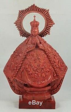 Wood Madonna/Virgin Mary Hand Tooled/Carved Mexico Folk Art Religious New Large