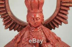 Wood Madonna/Virgin Mary Hand Tooled/Carved Mexico Folk Art Religious New Large