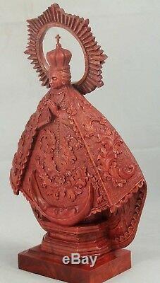 Wood Madonna/Virgin Mary Hand Tooled/Carved Mexico Folk Art Religious New Large