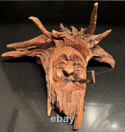 Wood Spirit Carving Carved Head Forest Face Sculpture Tree Wizard Landscheid'81