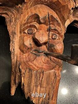 Wood Spirit Carving Carved Head Forest Face Sculpture Tree Wizard Landscheid'81
