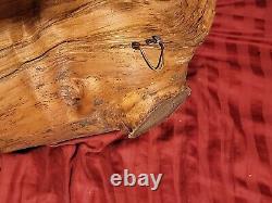 Wood Spirit Carving Face Mountain Man Sculpture Folk Art Crotch Of Cherry Tree