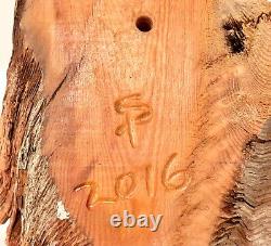 Wood Spirit Carving Wizard Fantasy Forest Face Signed Dated