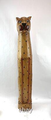 Wooden Cheetah Statue