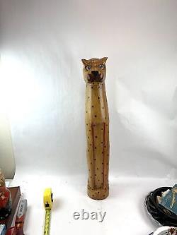 Wooden Cheetah Statue