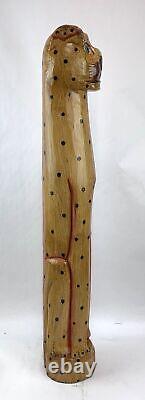 Wooden Cheetah Statue