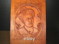 Wooden Hand Carved Picture, Folk Art Signed