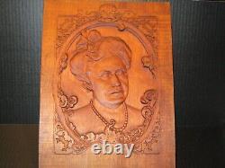 Wooden Hand Carved Picture, Folk Art Signed