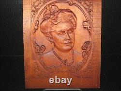 Wooden Hand Carved Picture, Folk Art Signed