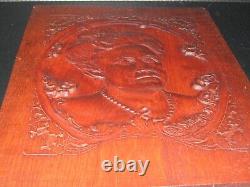 Wooden Hand Carved Picture, Folk Art Signed