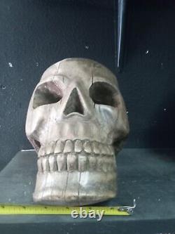 Wooden Skull = Hand Carved Guatemalan Folk Art