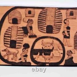 Zulu South African Carved Folk Art Storyboard Panel Plaque Relief Privative