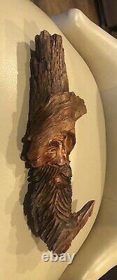12 Gnome Wood Spirit Tree Main Carved Pine Knot Par Nc Artist J. D. Price