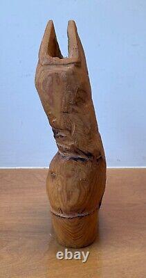 14 Sculpture de Table en Bois Sculpté Art Populaire Cow-boy Bottes Western Vtg Texas