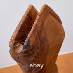 14 Sculpture de Table en Bois Sculpté Art Populaire Cow-boy Bottes Western Vtg Texas