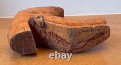 14 Sculpture de Table en Bois Sculpté Art Populaire Cow-boy Bottes Western Vtg Texas