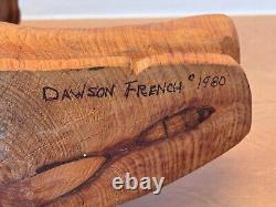 14 Sculpture de Table en Bois Sculpté Art Populaire Cow-boy Bottes Western Vtg Texas