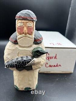 1994 Gord Canada Claus Lancy Smith Art Populaire Sculpté Père Noël Collection Vieux Monde