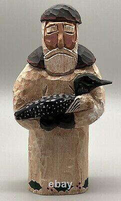 1994 Gord Canada Claus Lancy Smith Santa en bois sculpté Art populaire Collection Vieux Monde