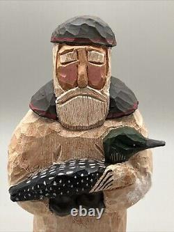 1994 Gord Canada Claus Lancy Smith Santa en bois sculpté Art populaire Collection Vieux Monde