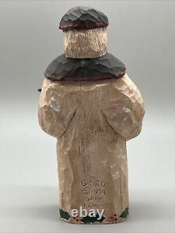 1994 Gord Canada Claus Lancy Smith Santa en bois sculpté Art populaire Collection Vieux Monde