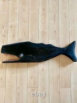 27 Baleines et poissons sculptés en bois de Nantucket - Sculpture d'art populaire - Annonce publicitaire - Boutique d'appâts commerciaux