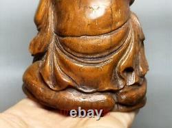 5.1 Ancienne statue bouddhiste en bambou sculpté d'art populaire chinois Luo Hanfo Buddha Bouddhisme