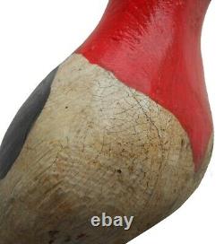 Aafa Années 1900 Folk Art Country Primitive Wood Main Carved Bird Woodpecker