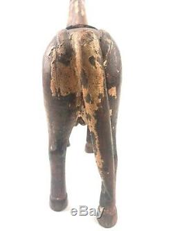 Aafa Antique Statue Équestre Sculpté Cheval En Bois Figure Bois Folk Art