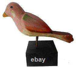 Aafa Small 1900s Folk Art Country Primitive Wood Hand Carved Bird