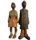 Adrian R. Woodall Figurines Folkloriques Vintage En Bois Sculpt&eacute; &agrave; La Main, Femme Et Homme, Sign&eacute;es