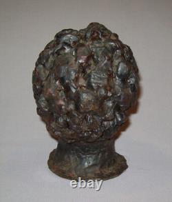 Ancien Antique Vtg 19e siècle 1800s Art Populaire Figurine en Cire d'Abeille Sculptée à la Main de Buste d'Homme