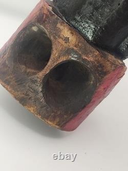 Ancienne figure chinoise en bois sculpté assise, style Qing, art populaire, ancêtre 7