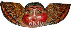 Angel en bois ancien sculpté vintage, Santos mexicain, art populaire, chérubin Cacheton 6x18