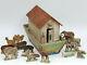 Antique 19c. Folk Art En Bois Sculpté Toy L'arche De Noé Toy Avec 19 Chiffres