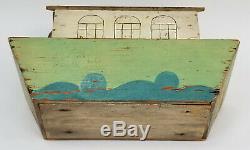Antique 19c. Folk Art En Bois Sculpté Toy L'arche De Noé Toy Avec 19 Chiffres