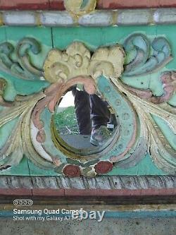 Antique Art Populaire Sculpté À La Main 1800s European Carousel Mirror