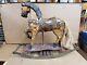 Antique En Bois Sculpté Cheval Carrousel Taille Enfant Peinture Décorée Art Populaire Pony E