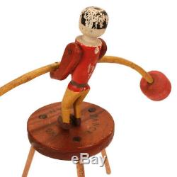 Antique Folk Art Toy Danse Man Balancing Figure C. 1920 Sculpté À La Main Aafa