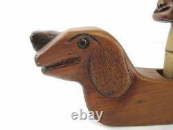 Antique Folk Art Wiener Dog Dachshund Wood Plane Carved Ubiracy Da Silva #3