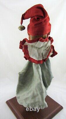 Antique Gant Puppet Jester Elf Folk Art C1920 Sculpté À La Main