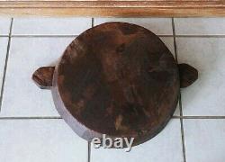 Antique Hand Carved 1800's Folk Art Turtle Effigy Kneading Trencher Dough Bowl