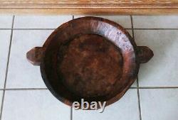 Antique Hand Carved 1800's Folk Art Turtle Effigy Kneading Trencher Dough Bowl